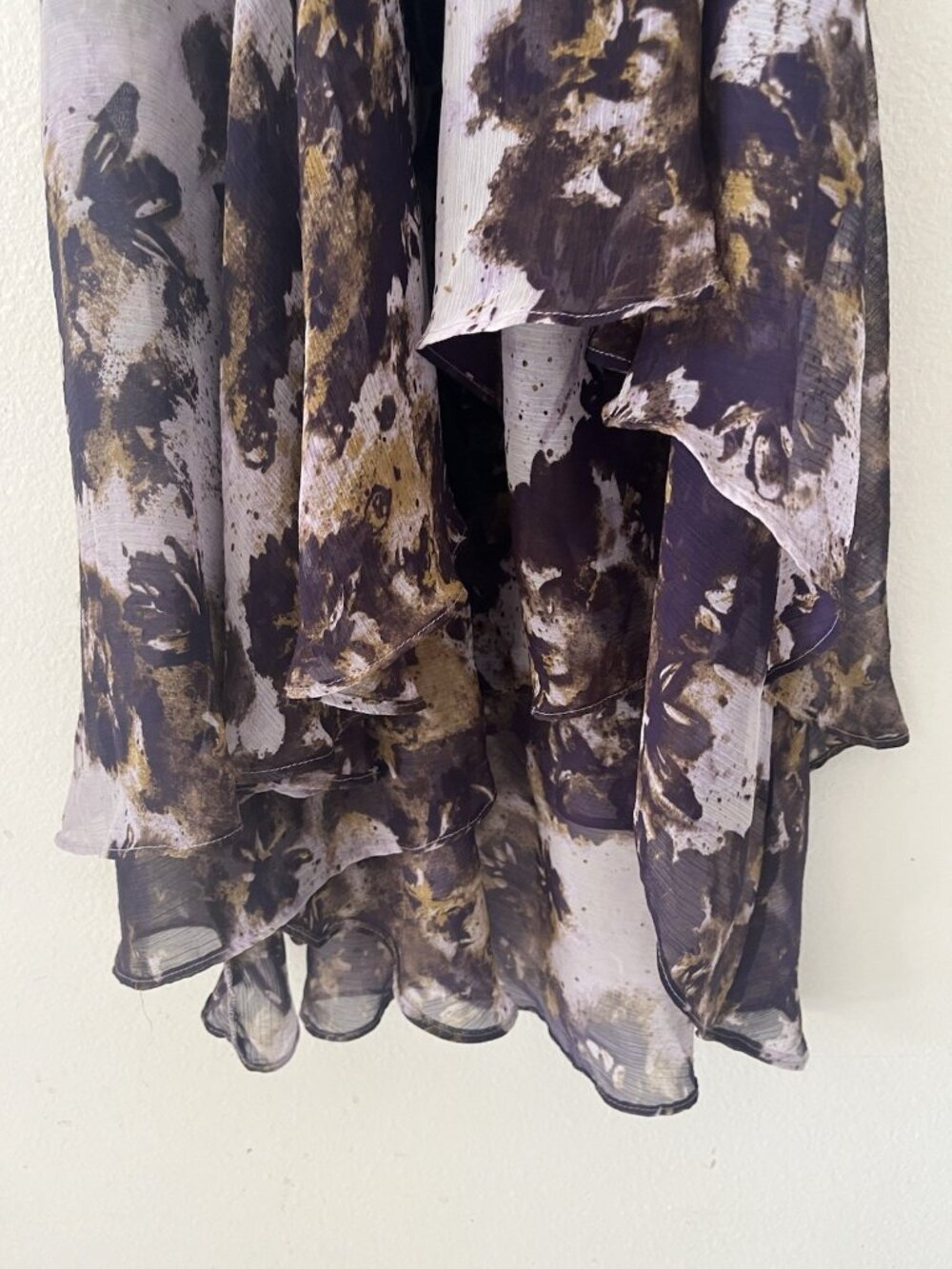 Vera Wang Women's Goth Whimiygoth Grunge Fairy Floral Dress Size L hi-low Sheer - Picture 7 of 11